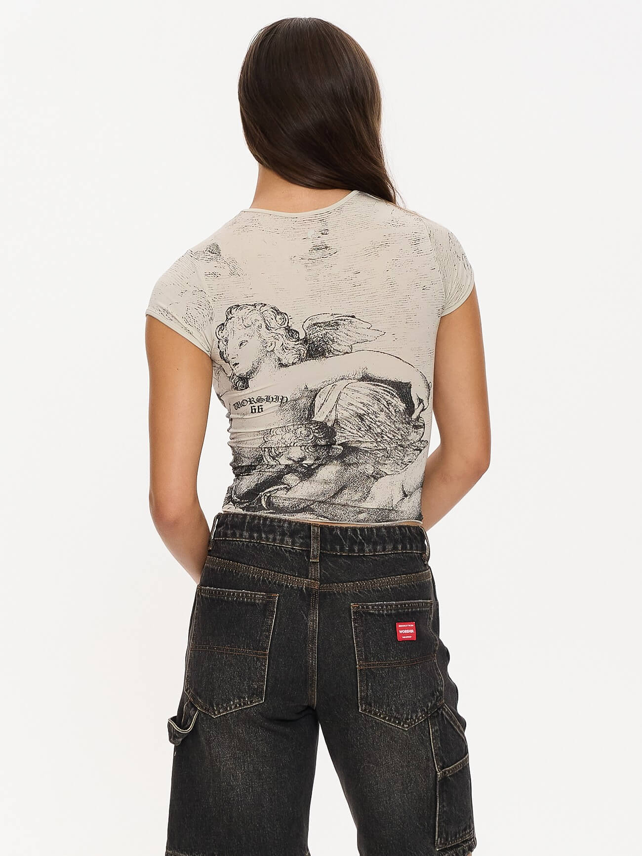 Dreamers Cap Sleeve Tee - Stone - Image 4