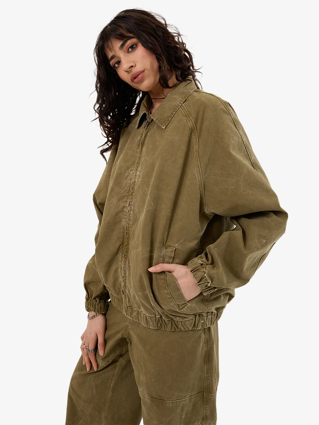 Drizzler Jacket - Khaki Oil Wash - Image 7