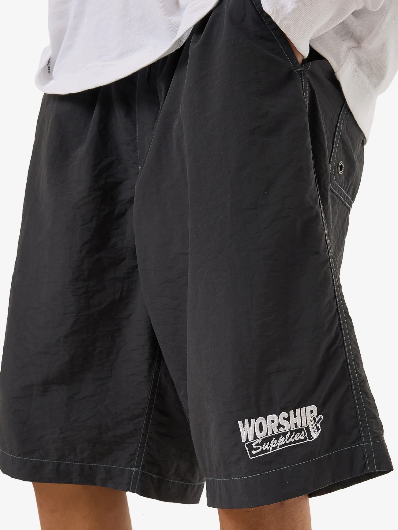 Dry Paint Baggie Nylon Short - Worn Black - Image 6