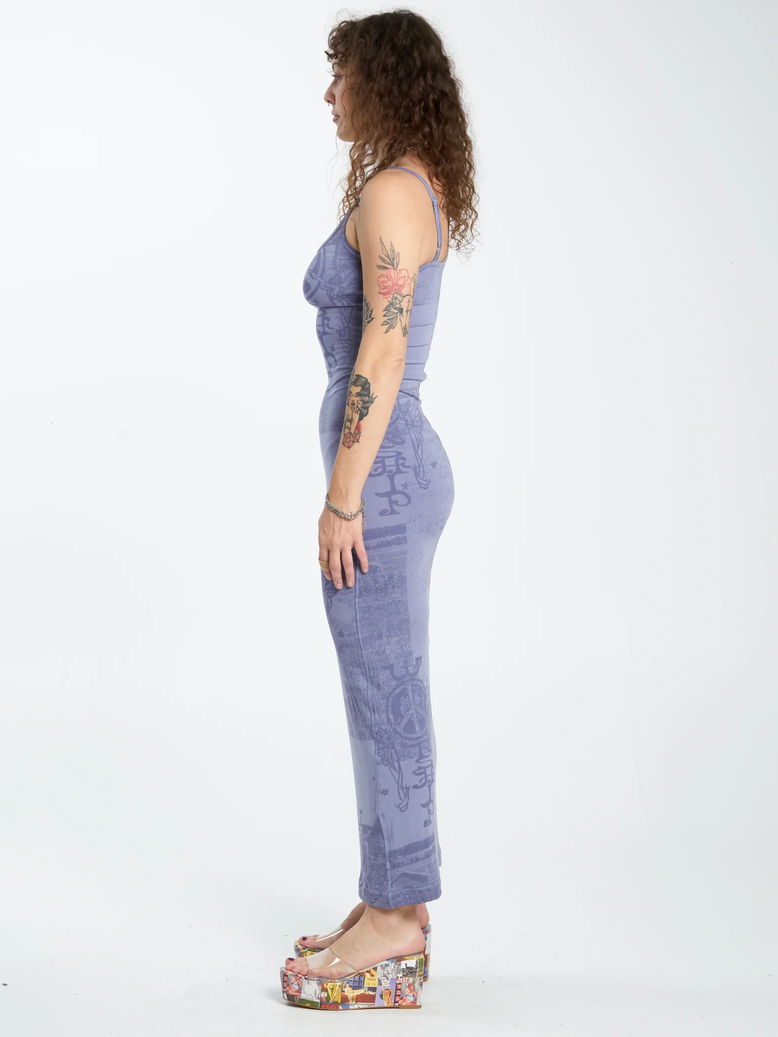 Dust Strappy Maxi Dress - Heron - Image 3