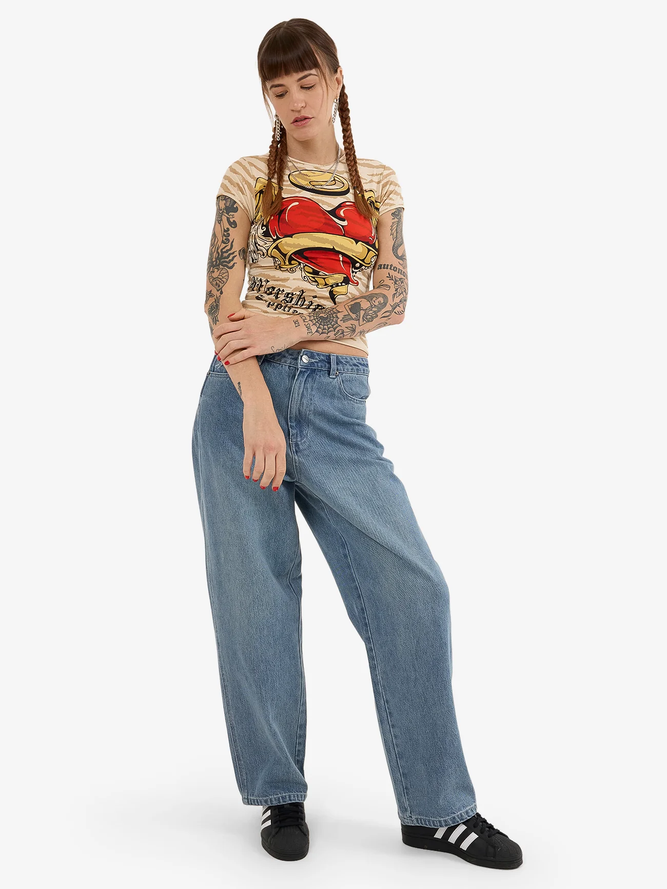 Eat Ur Heart Out Cap Sleeve Tee - Nude - Image 5