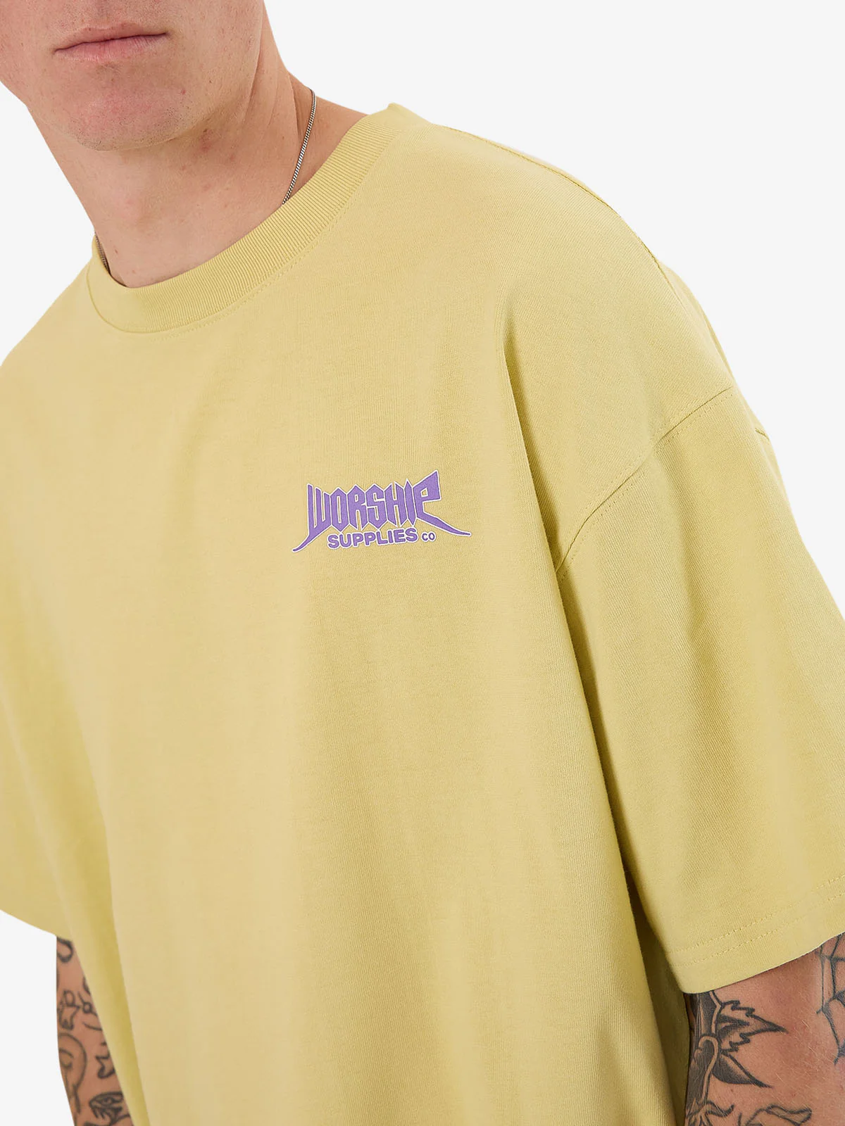 Echo Oversize Tee - Sickly Yellow - Image 7