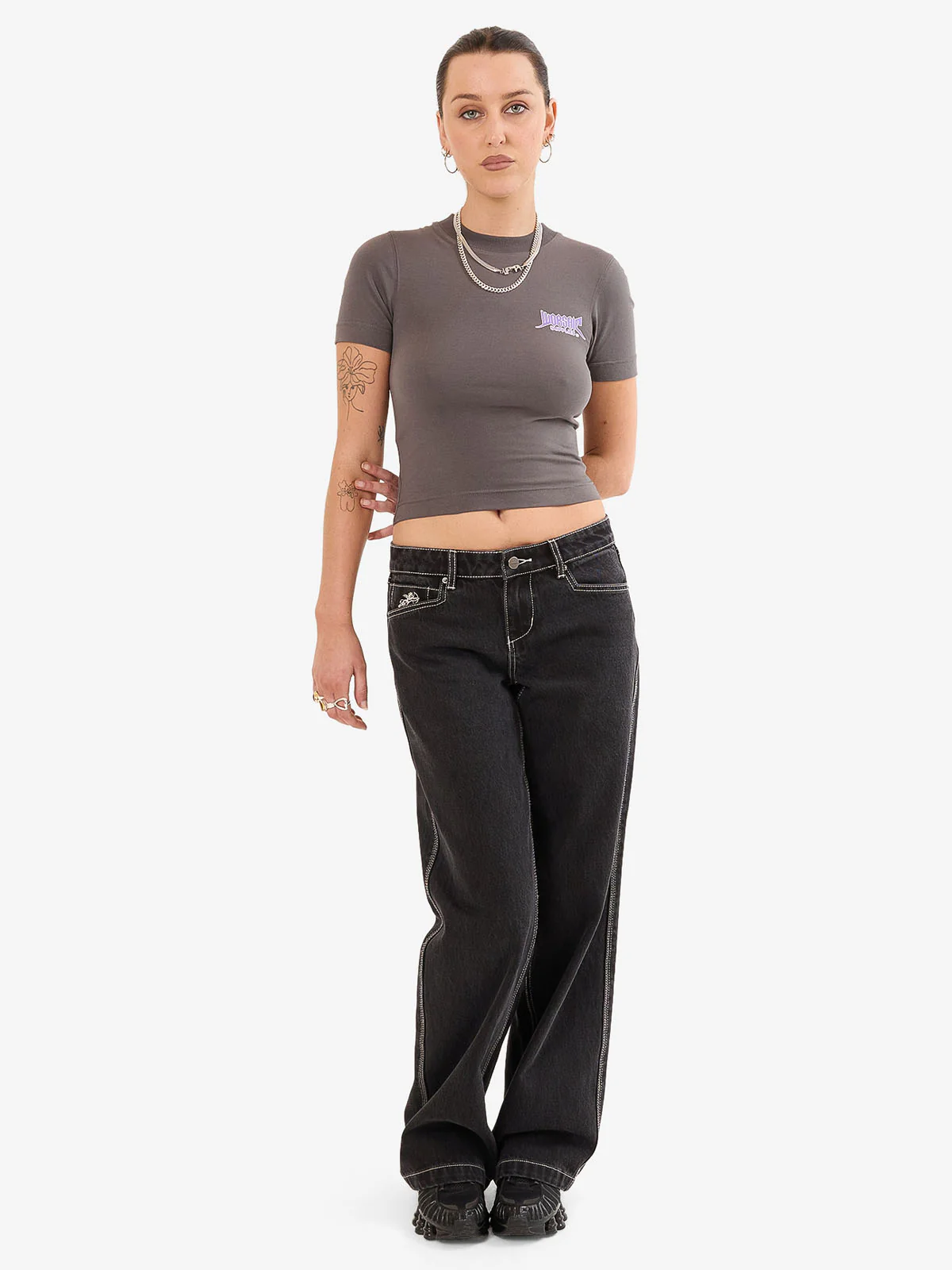 Echo Slim Fit Tee - Worn Black - Image 4