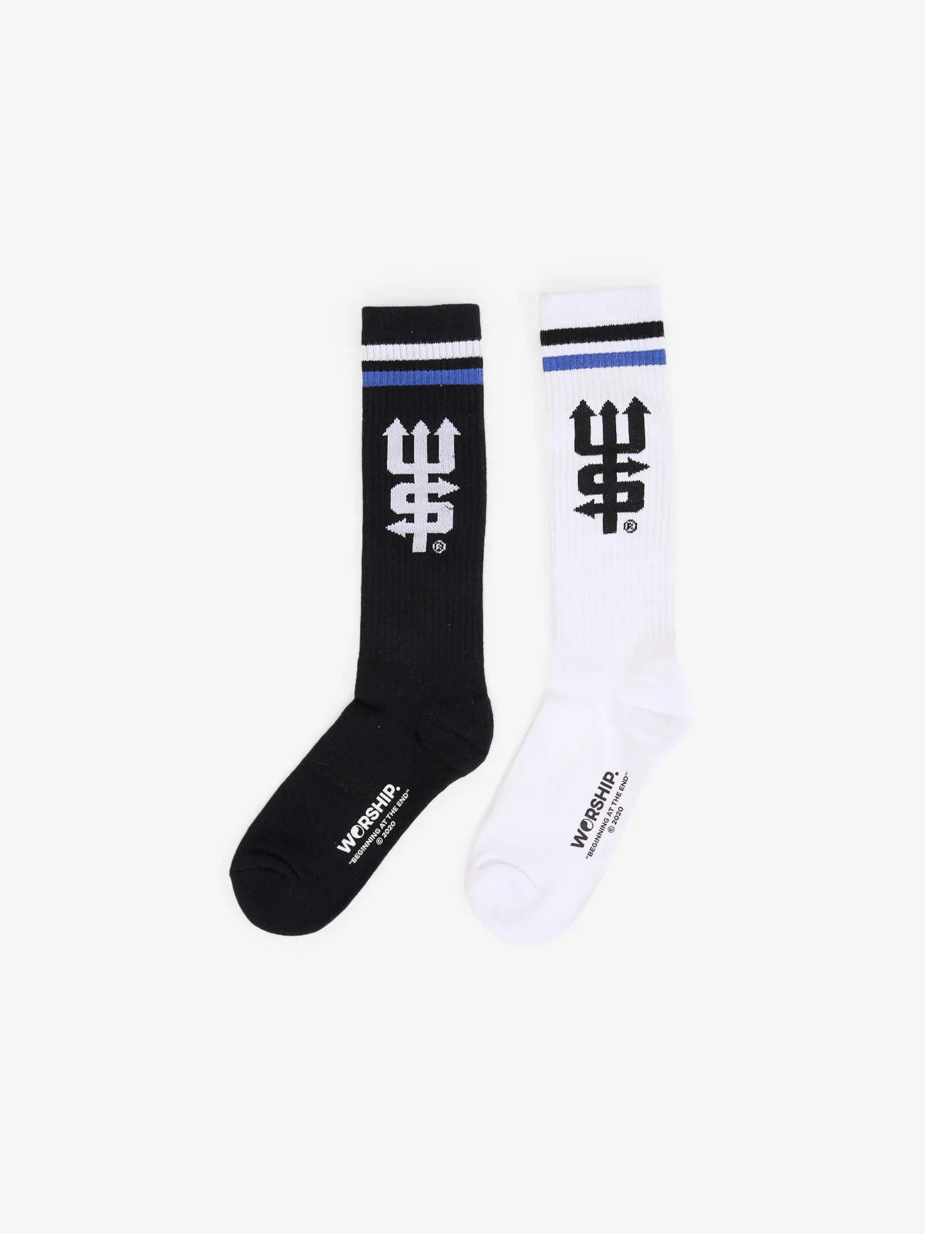 Fever Long Sock 2 Pack - White - Black - Image 2