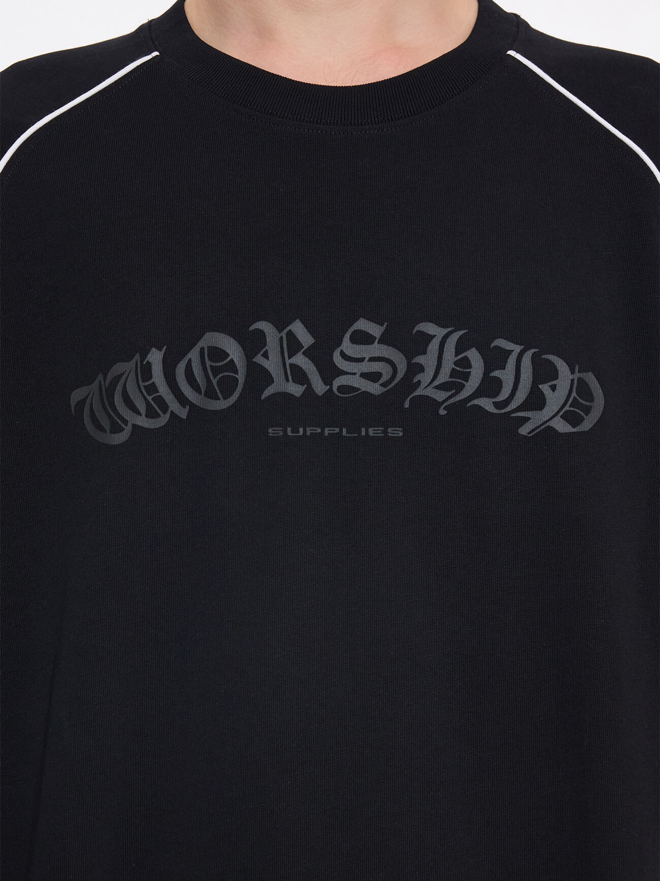 Frequency Panel Oversize Raglan Tee - Black - Image 2