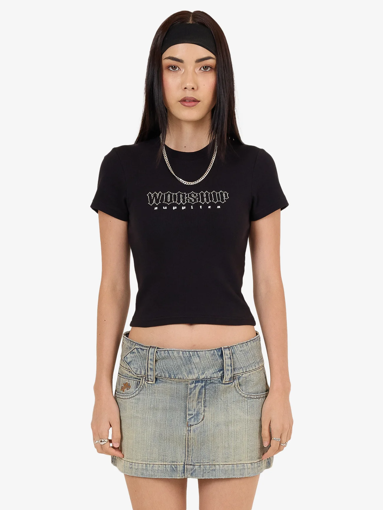 Glitz Slim Fit Tee - Black
