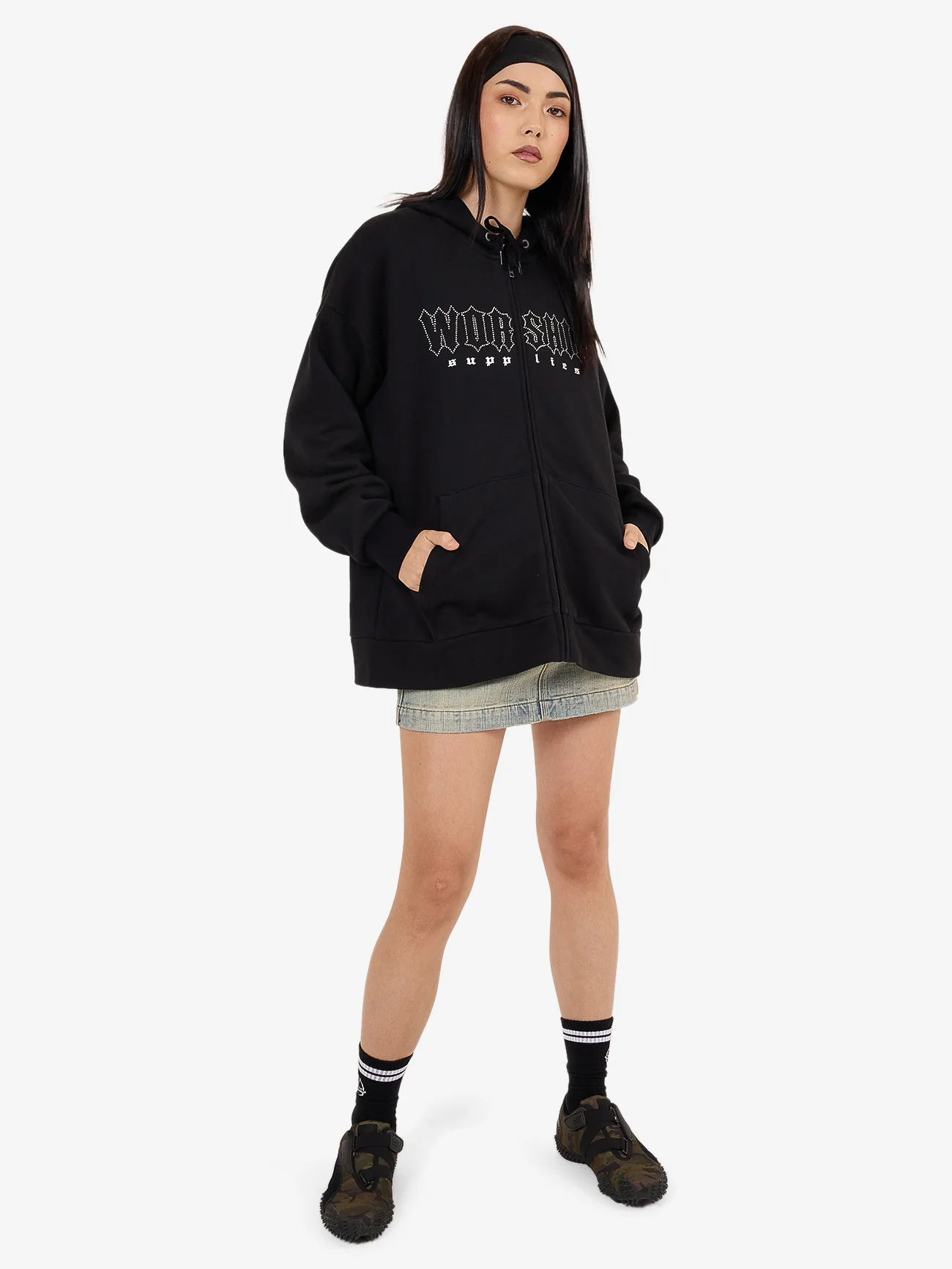 Glitz Zip Front Hood - Black - Image 3