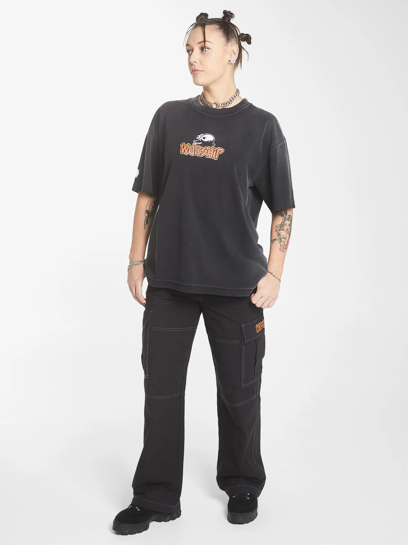 Gobbler Oversized Tee - Vintage Black - Image 4