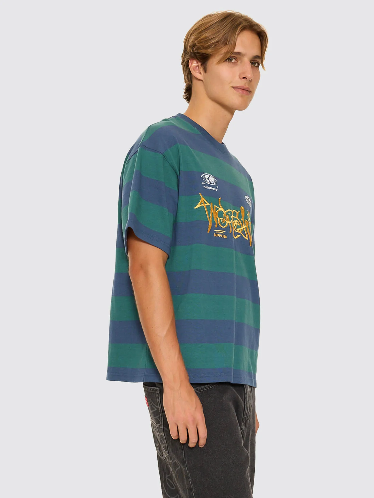 Graf Stripe Oversize Tee - Blue - Image 6