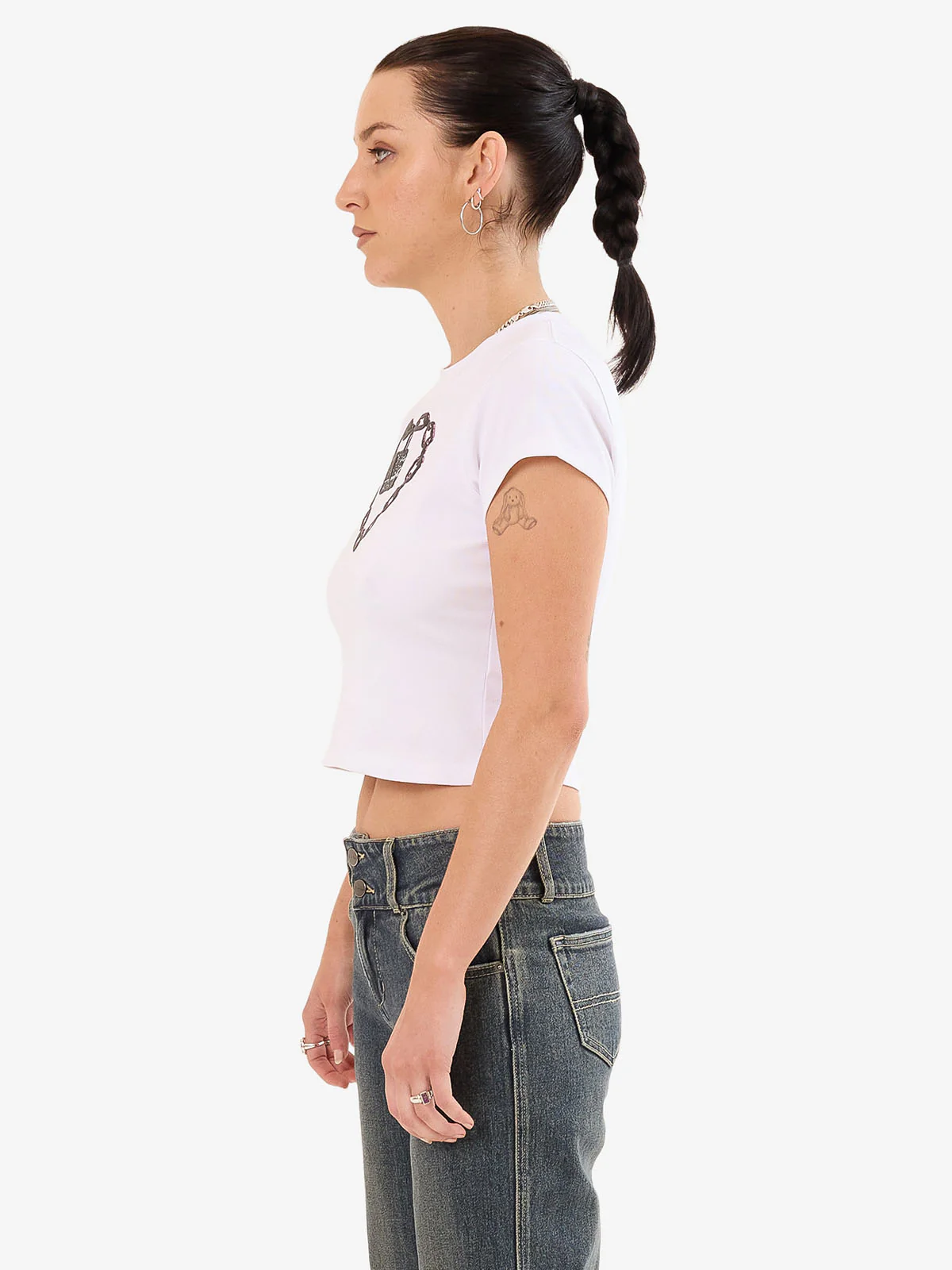 Heavy Heart Teeny Tee - White - Image 4