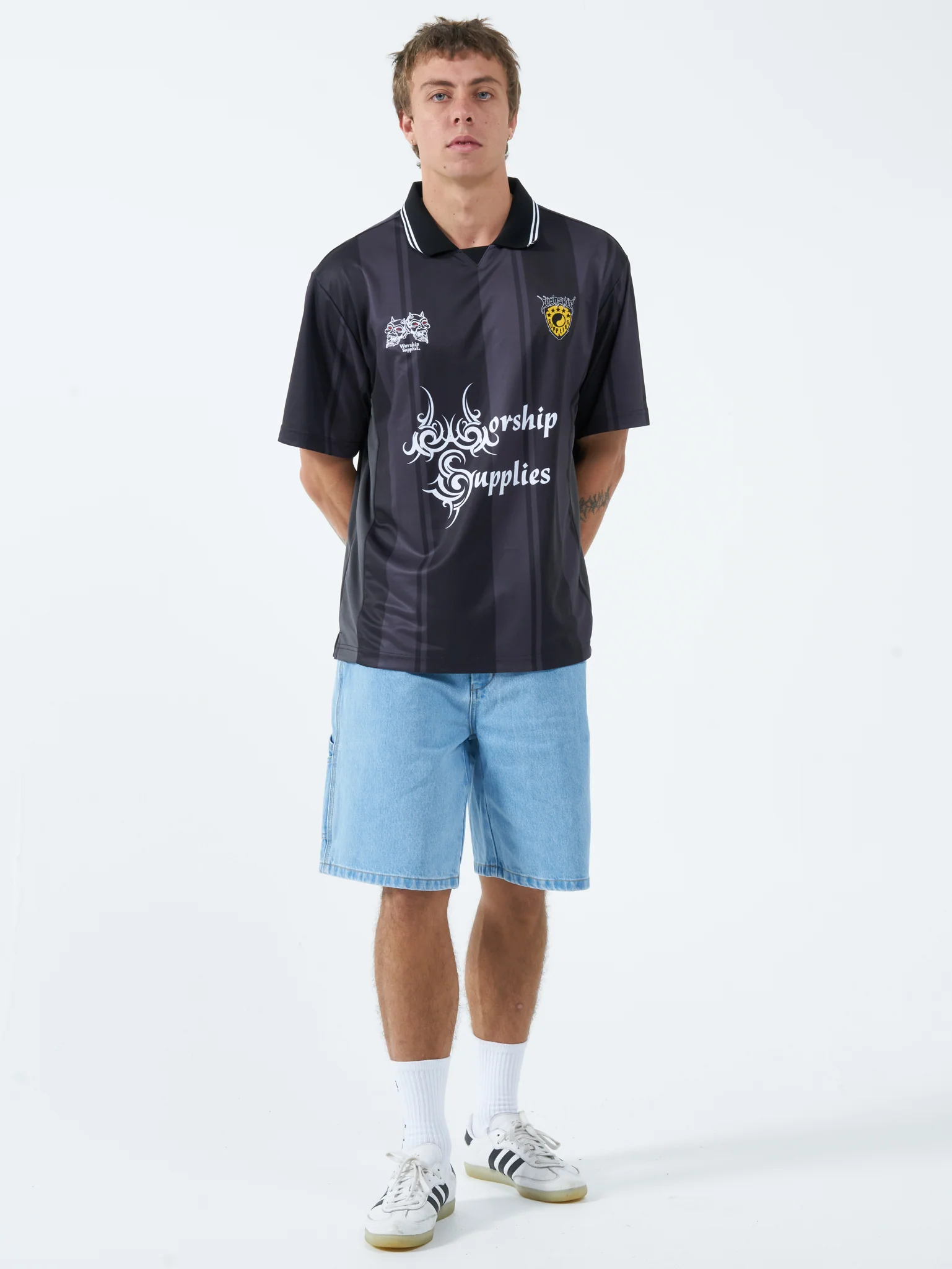 Hell Hole Football Jersey - Washed Black - Image 4