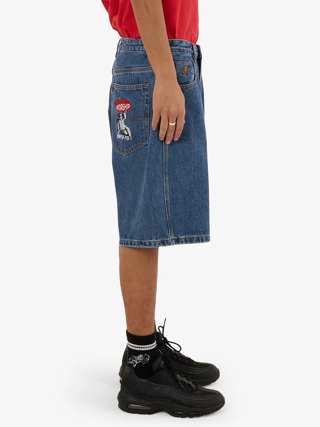 Hold Up Big Dawg Jean Short - Sky High Blue - Image 4