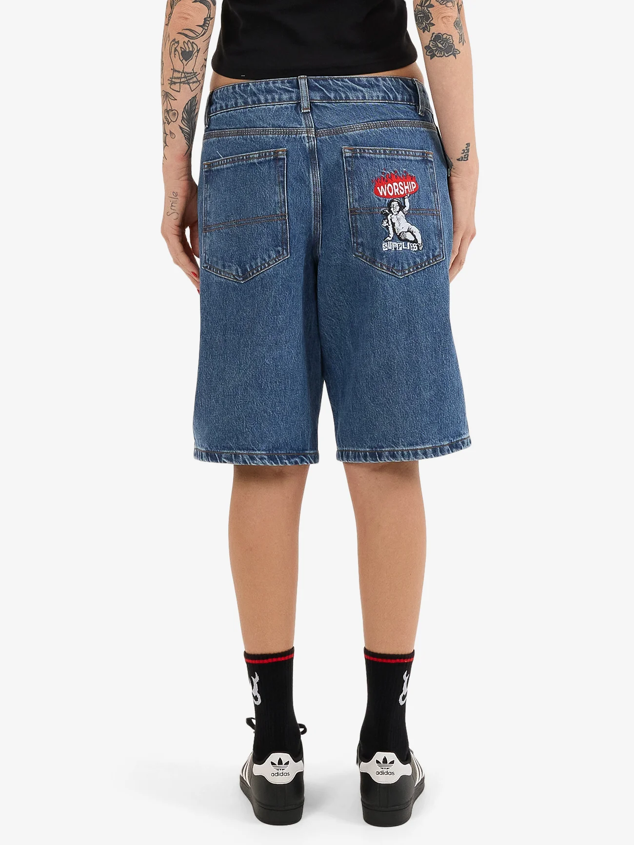 Hold Up Worship Big Baggy Short - Sky High Blue - Image 2