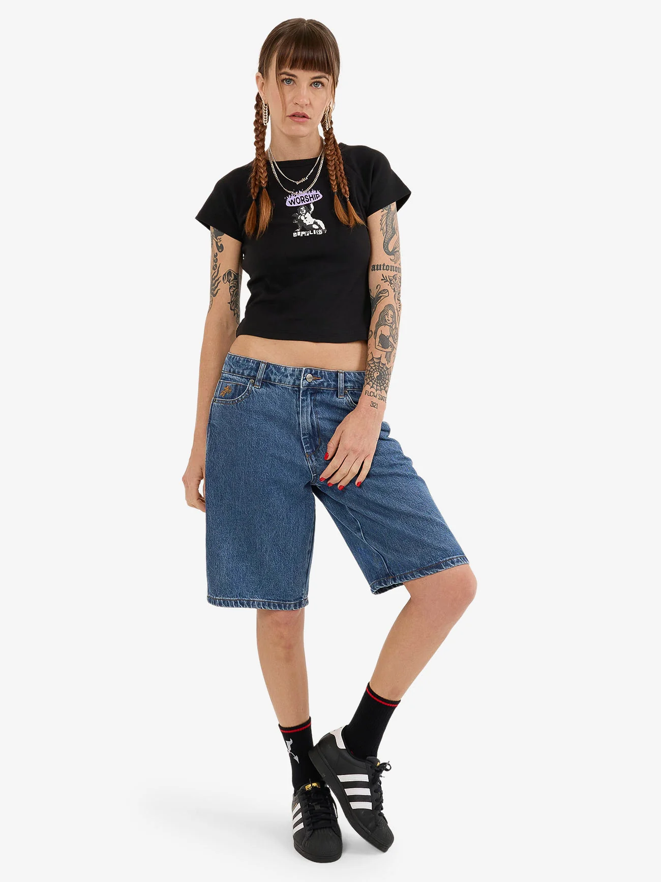Hold Up Worship Big Baggy Short - Sky High Blue - Image 5