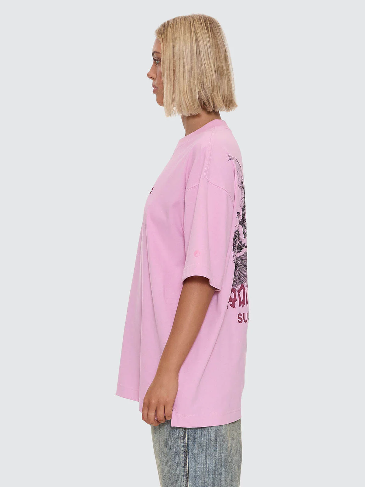 Horns Oversize Fit Tee - Lilac Chiffon - Image 4