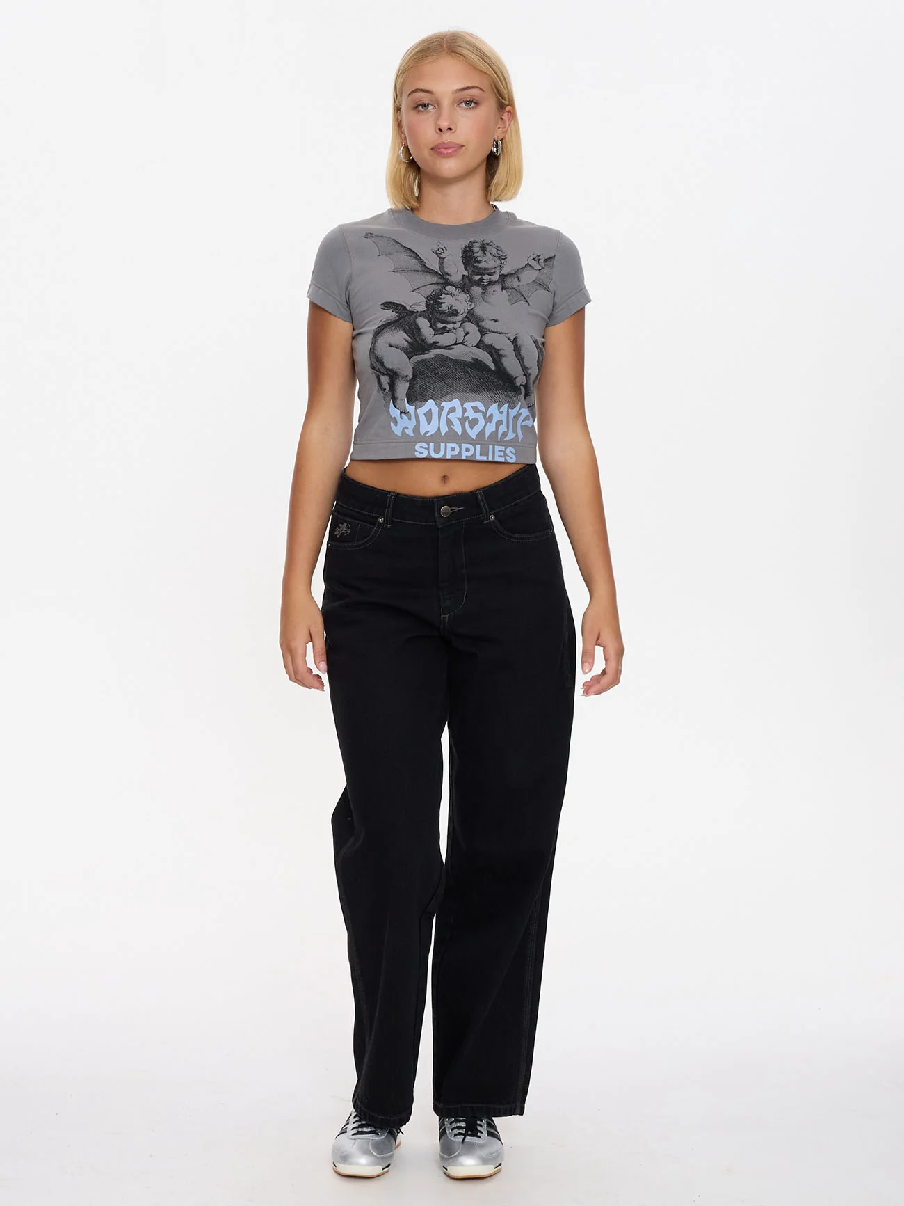 Horns Teeny Tee - Steel Grey - Image 5