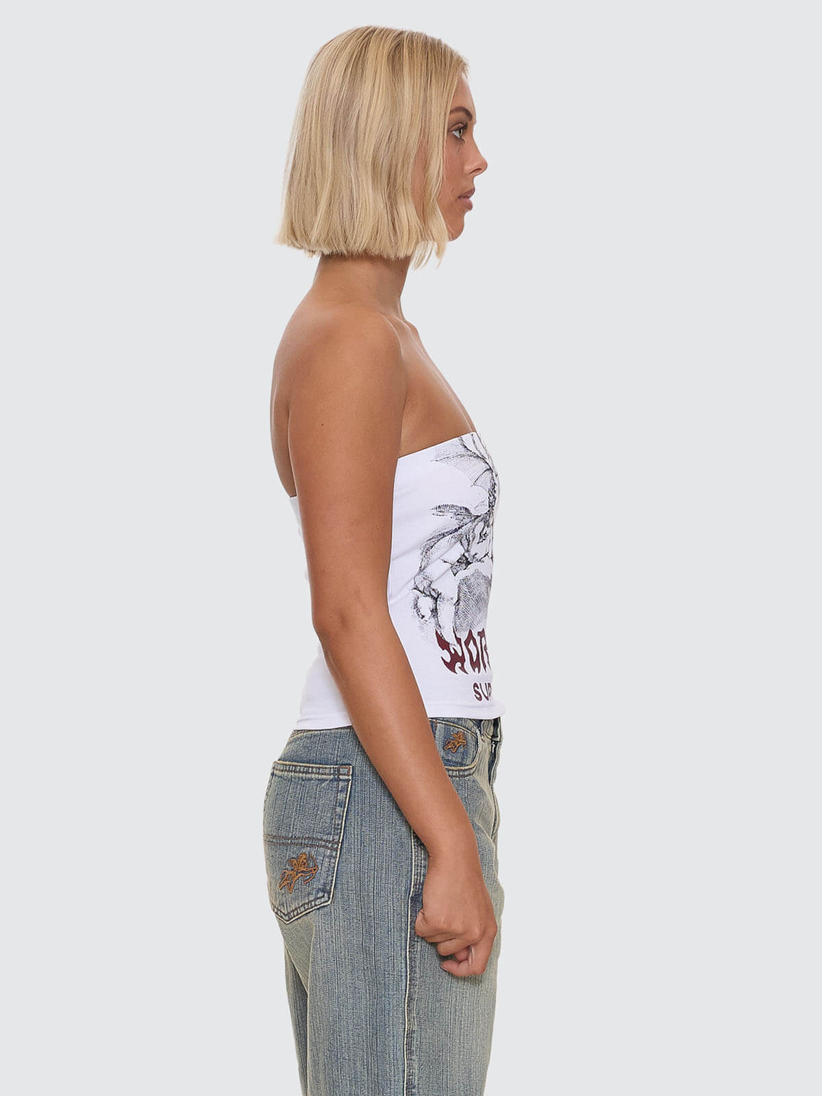 Horns Tube Top - White - Image 6