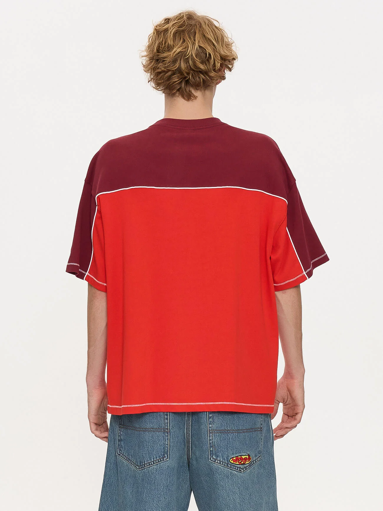 Hot Gossip Oversize Panel Tee - Deep Cherry - Image 4