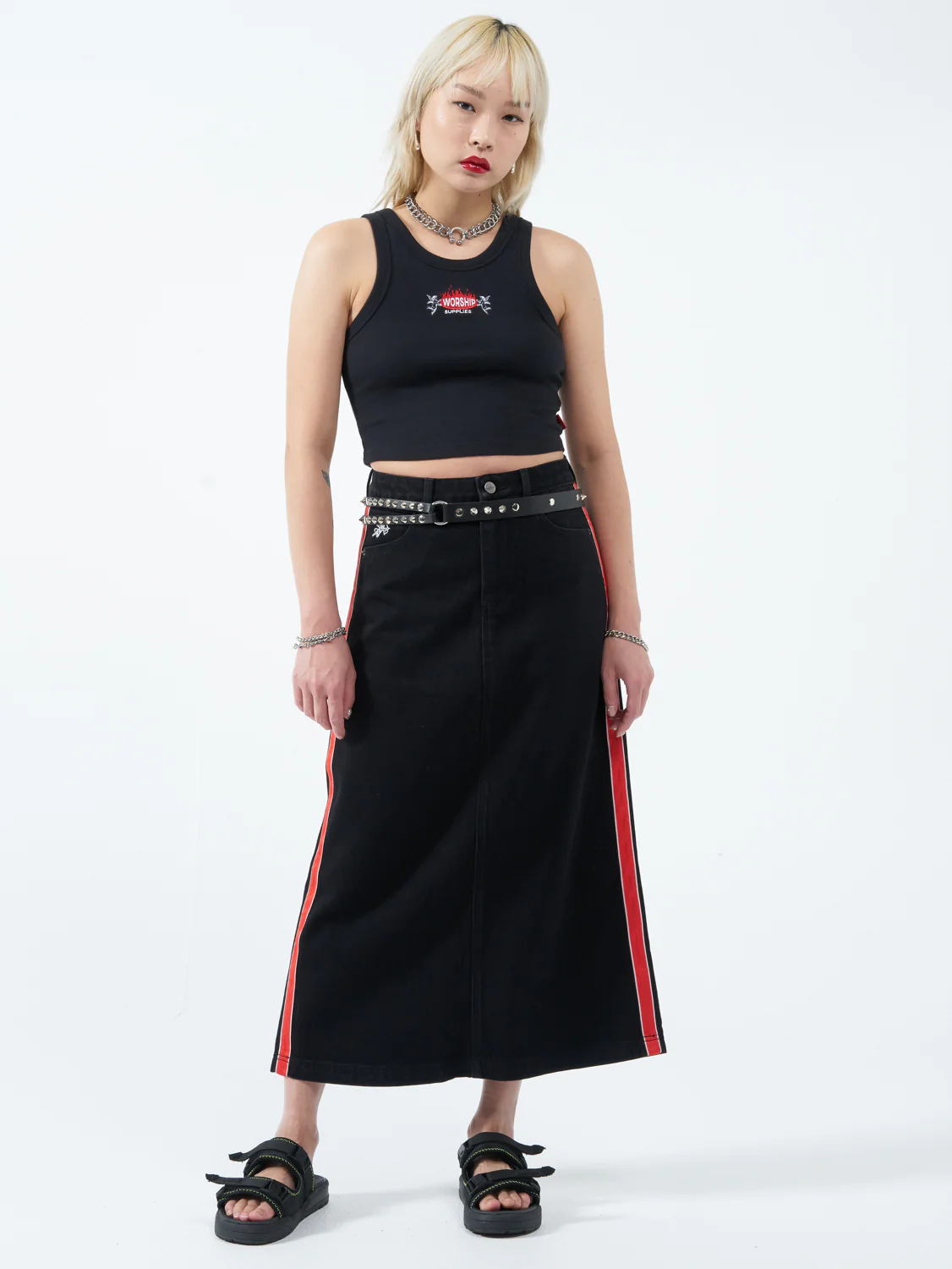 Hot Plate Maxi Skirt - Worship Black - Image 5