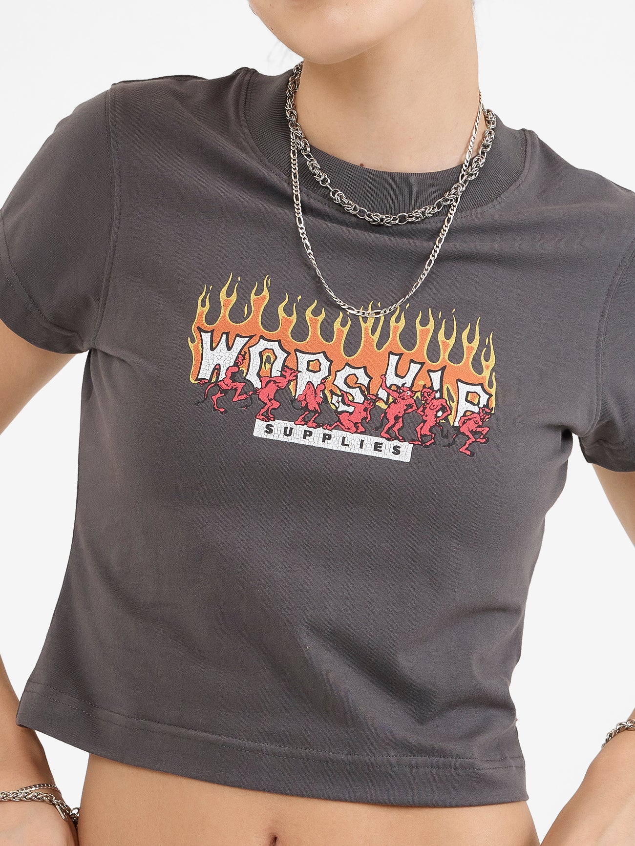Hot Potato Teeny Tee - Worn Black - Image 6