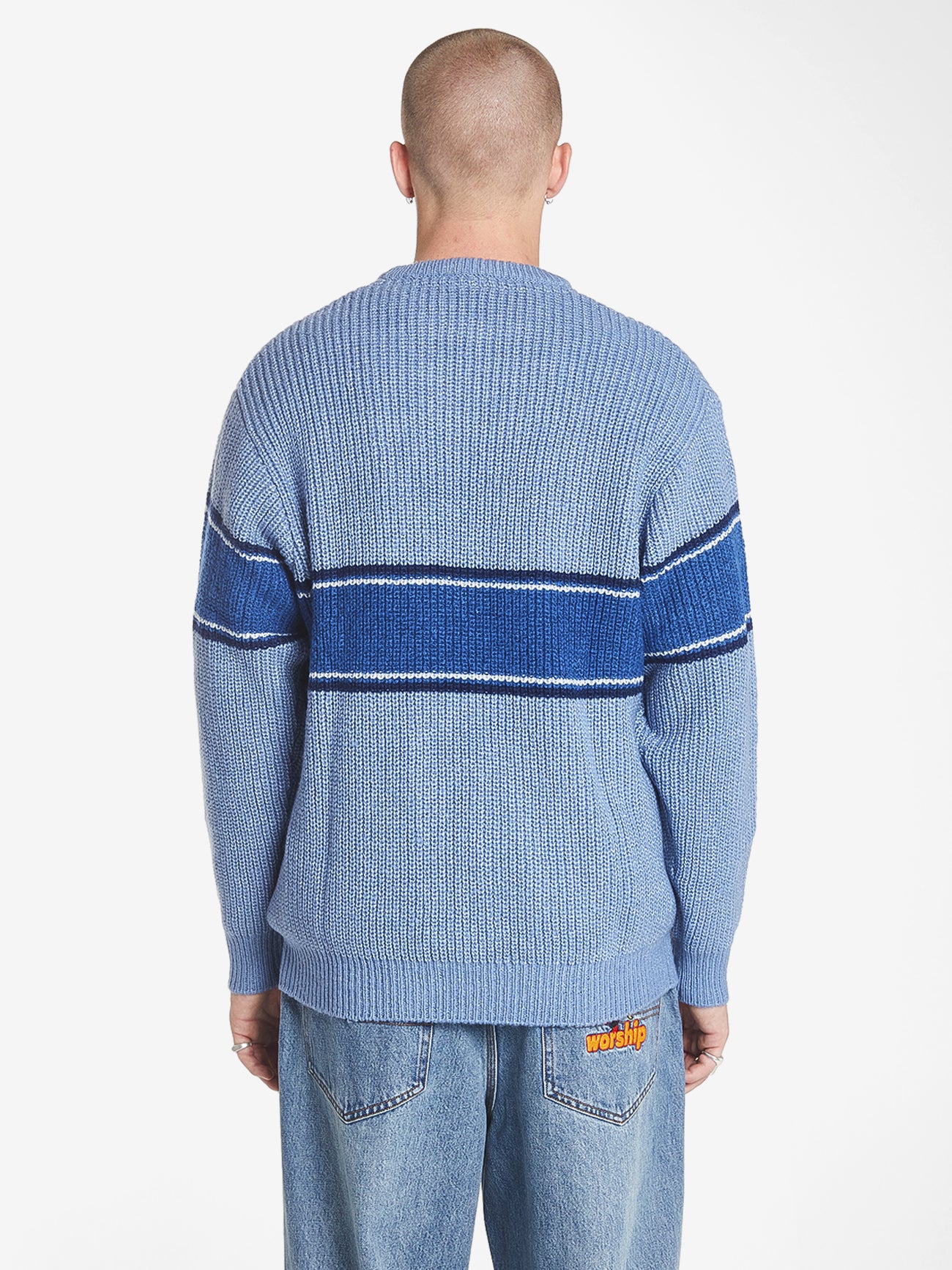 Inferno Thick Gauge Knit Crew - Columbian Blue - Image 2