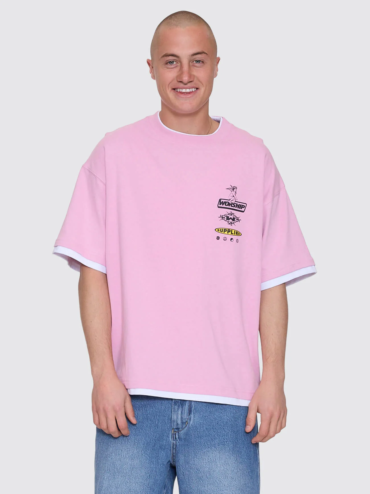 Is This It Box Fit Cropped Layer Tee - Lilac Chiffon - Image 6
