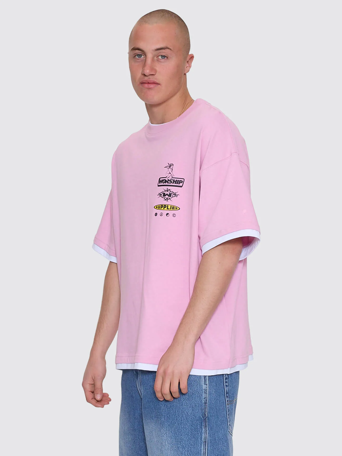 Is This It Box Fit Cropped Layer Tee - Lilac Chiffon - Image 8