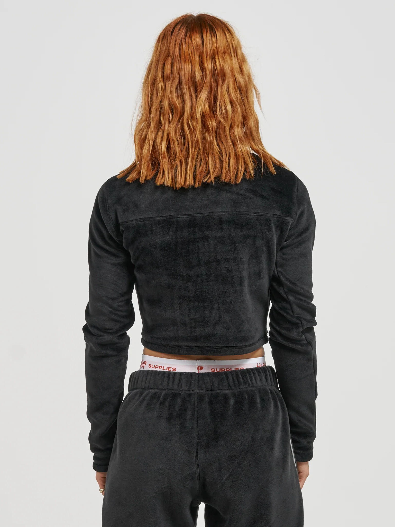 Kitty Kitty Velour 1-4 Zip Pullover - Black - Image 5