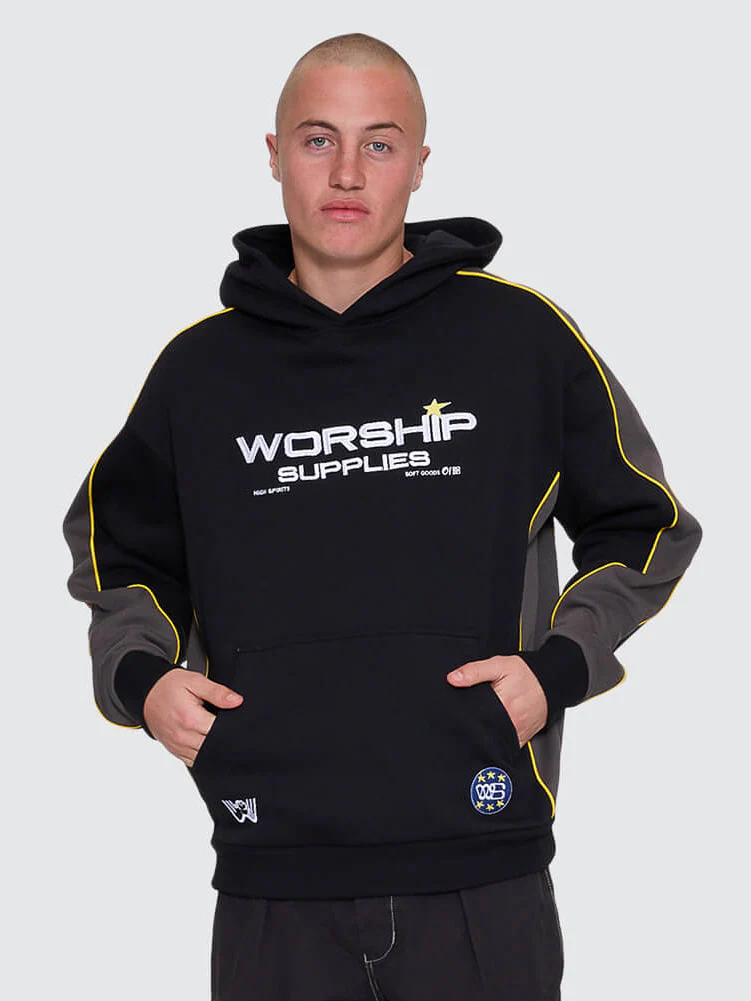 Laser Panel Pullover Hood - Black