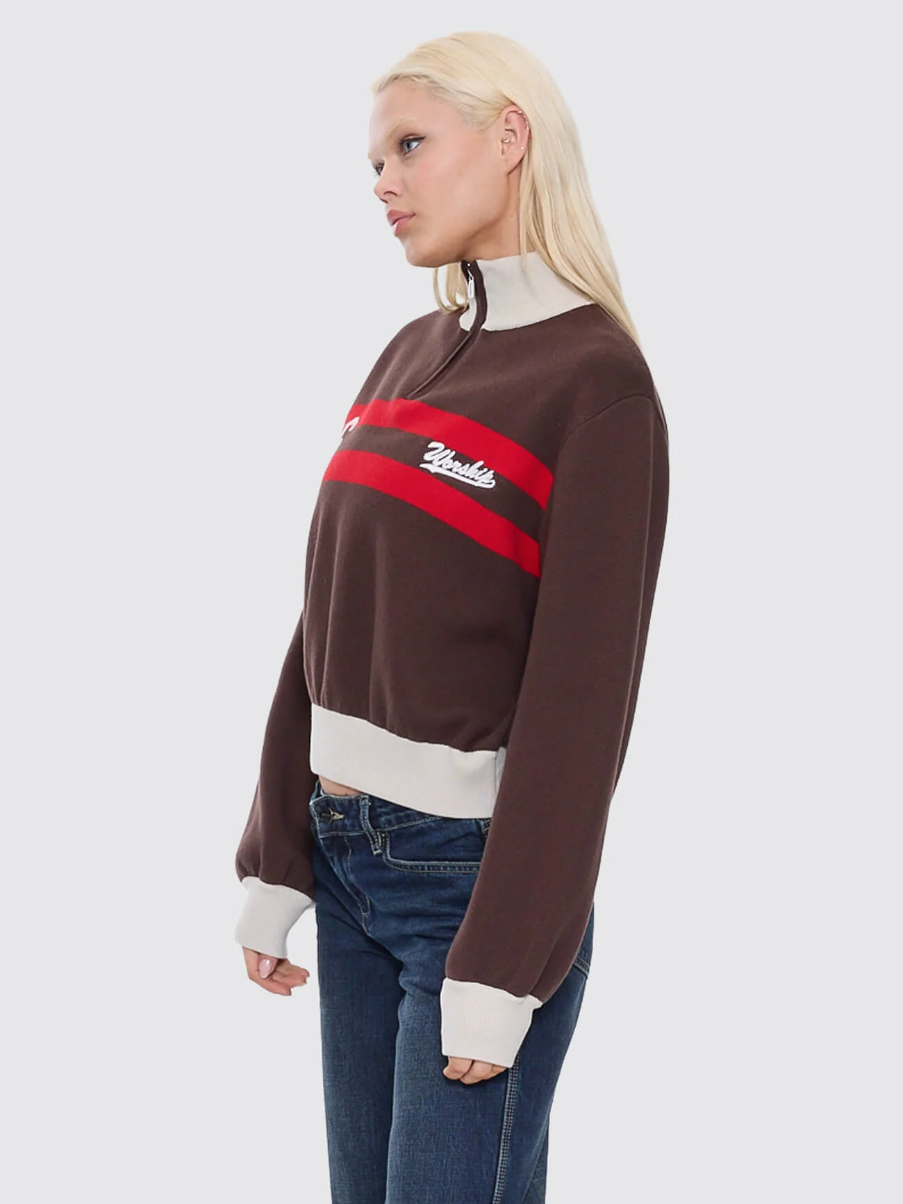 Major League Quarter Zip Knit - Chocolate - Image 3
