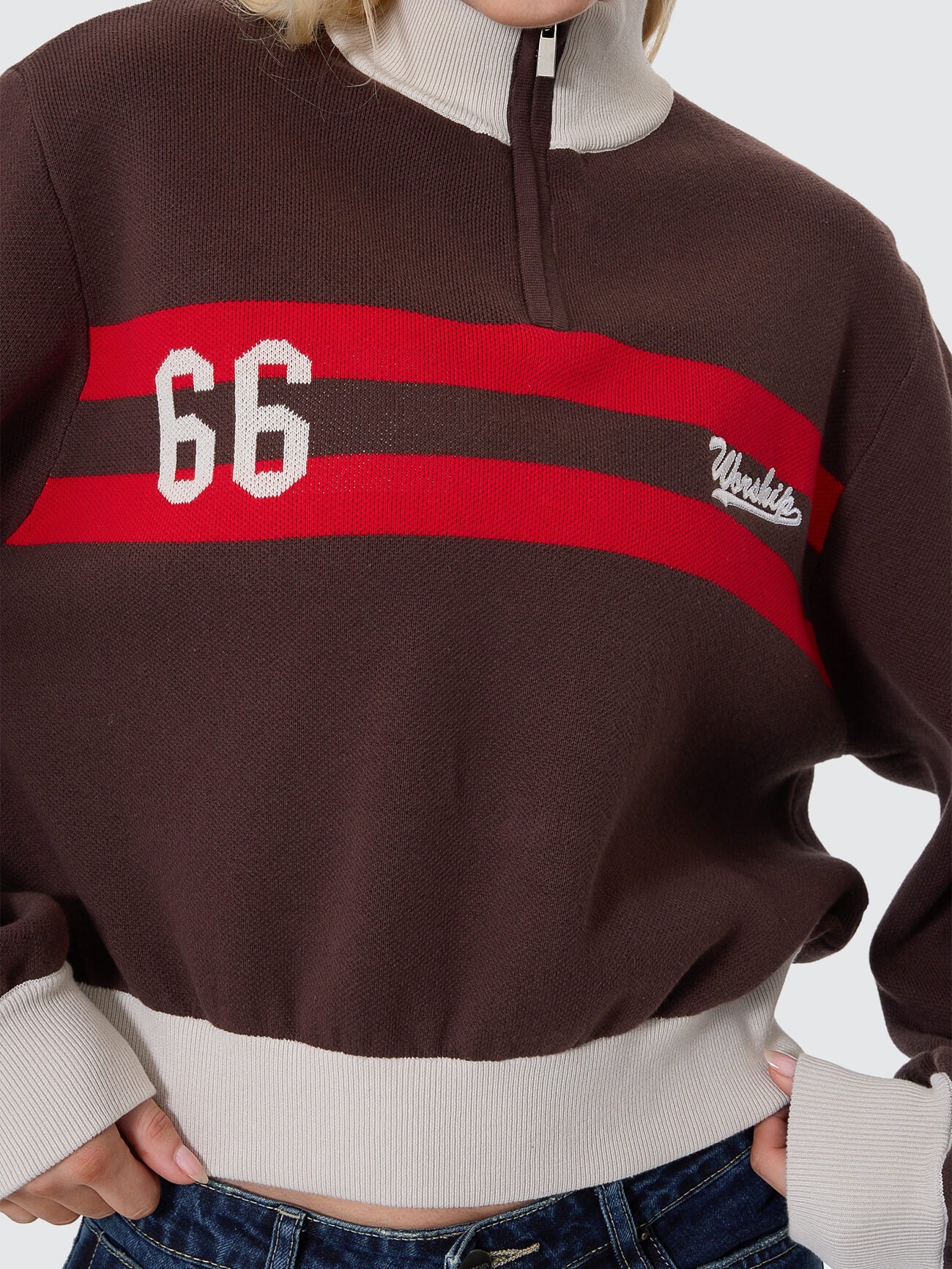 Major League Quarter Zip Knit - Chocolate - Image 4