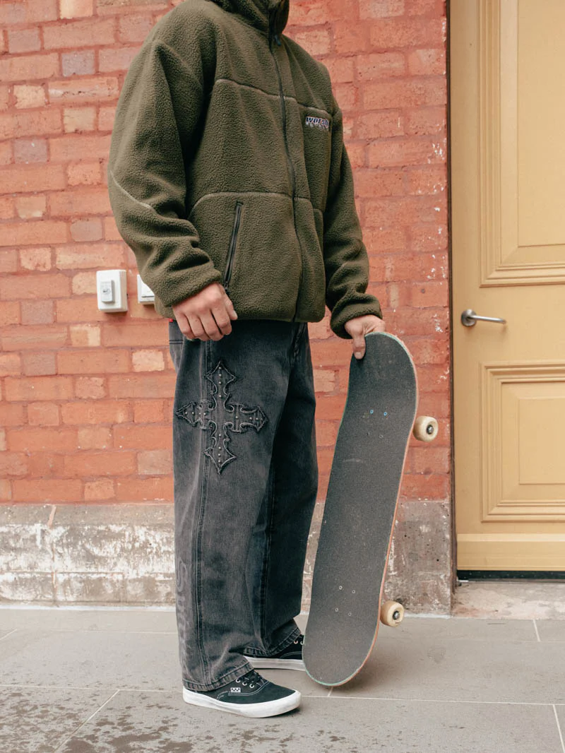 Manic Big Lounger Jean - Ghosted Black Fade