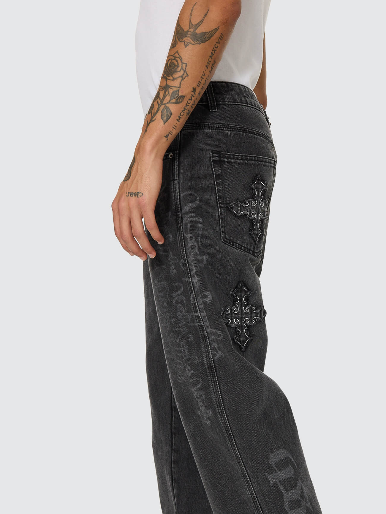 Manic Big Lounger Jean - Ghosted Black Fade - Image 6