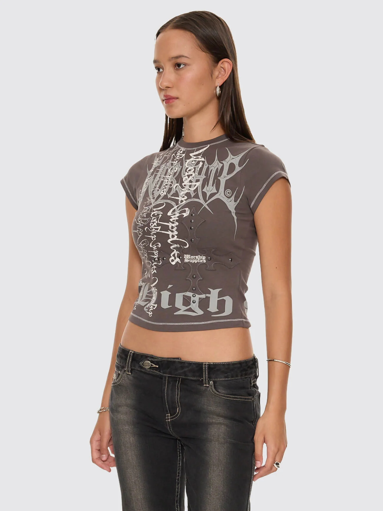 Manic Cap Sleeve Tee - Ember Black - Image 2