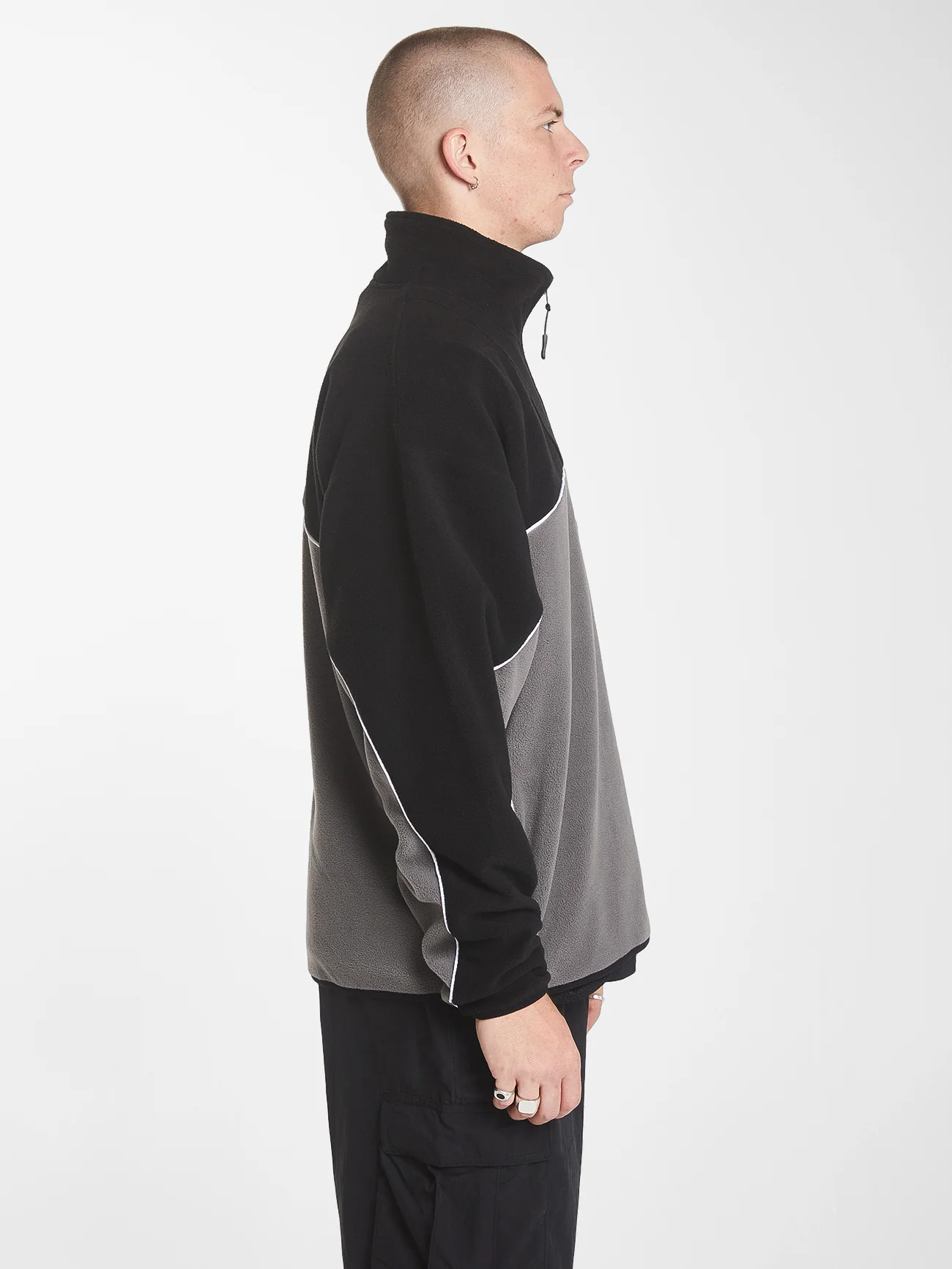 Margarine Quarter Zip Polar Fleece - Black - Image 3