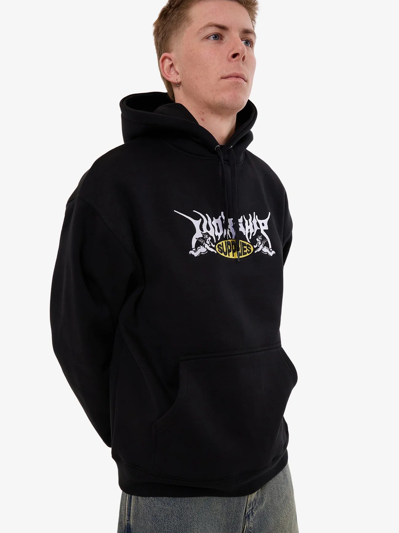 Messenger Pull Over Hood - Black - Image 7