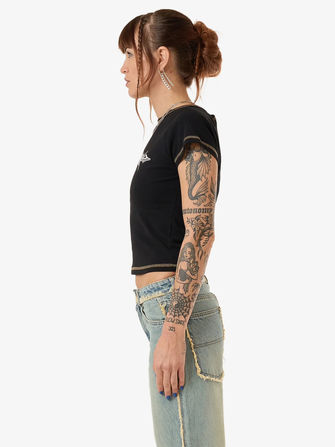 Metalx Y2K Raglan Tee - Black - Image 3