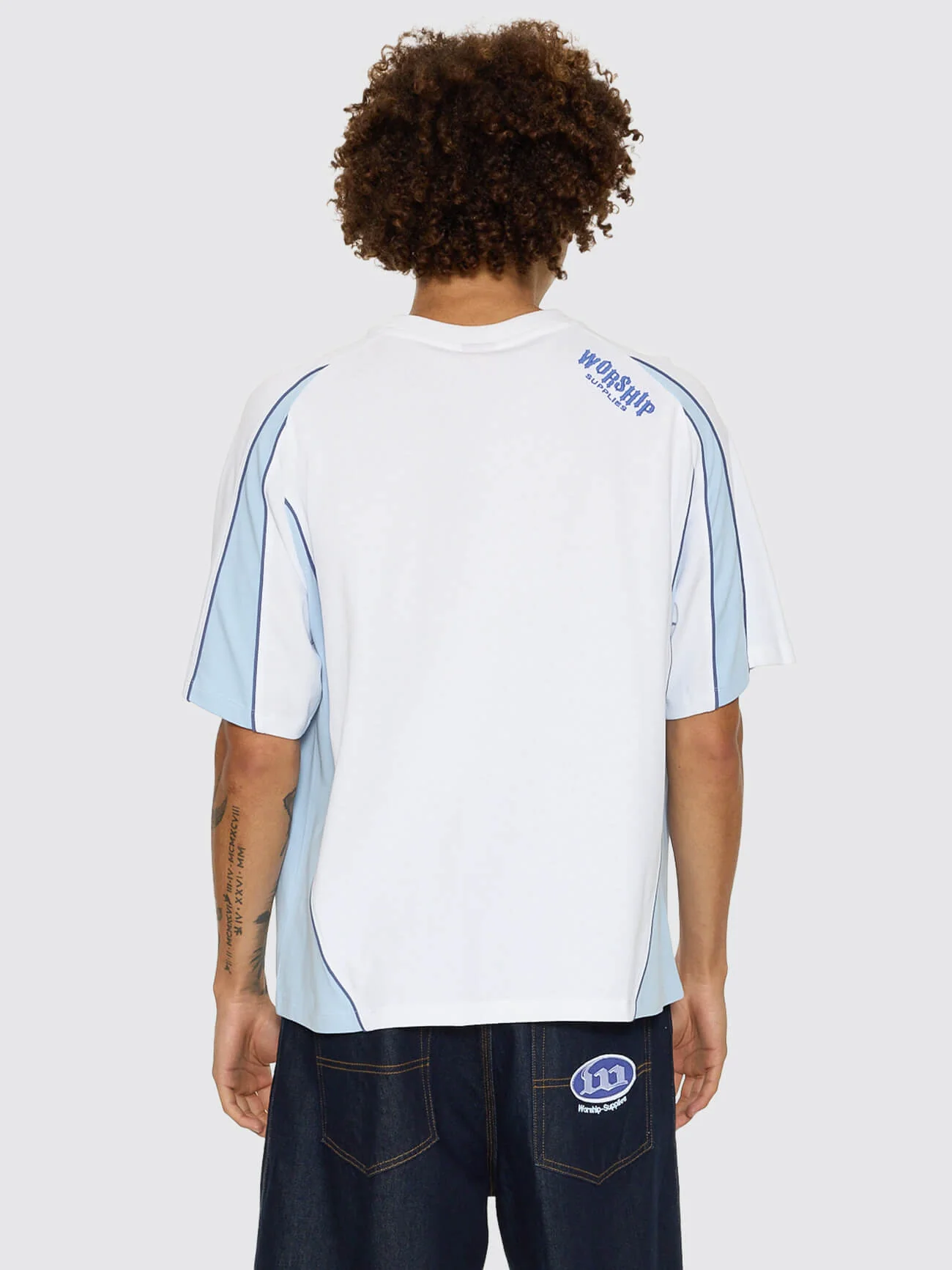 Morality Box Crop Panel Raglan Tee - White - Image 5