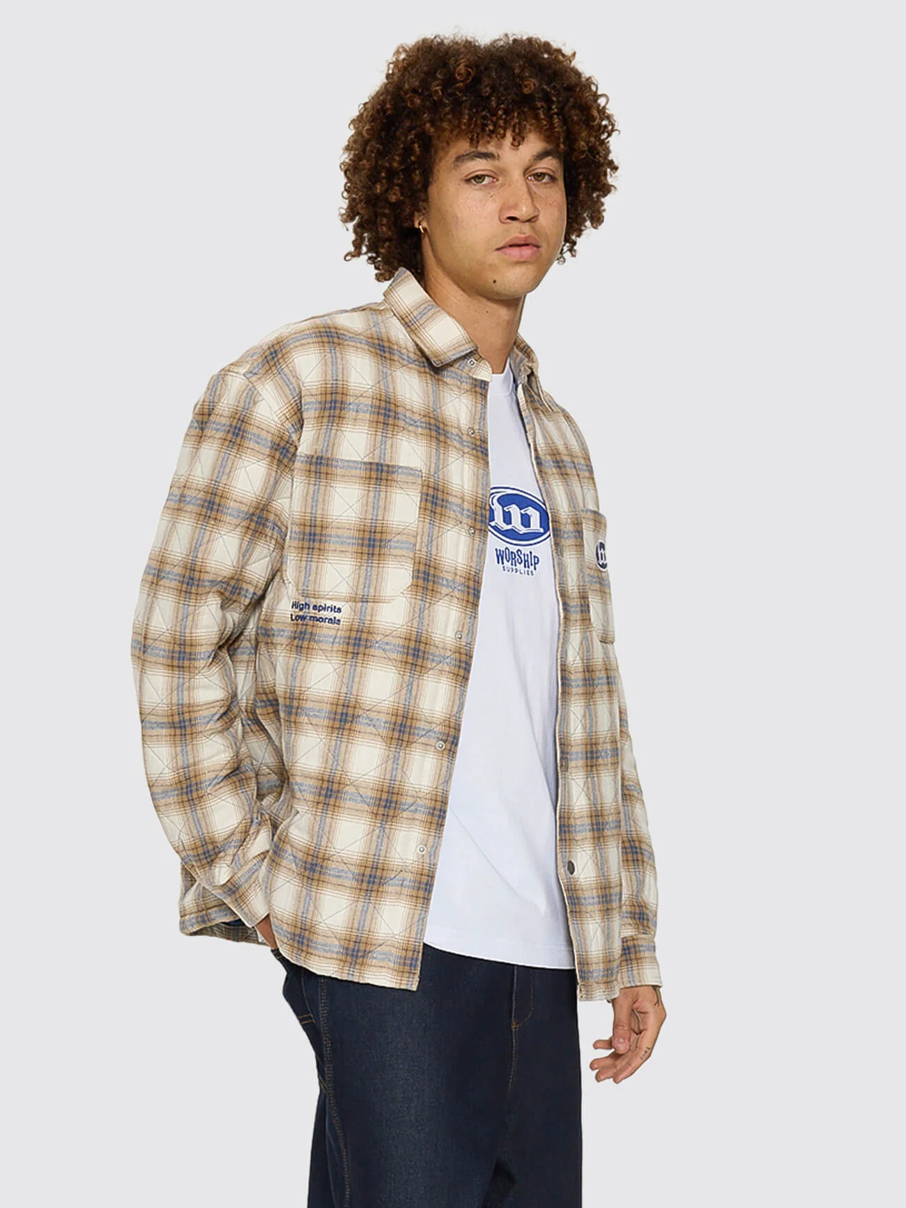 Morality Quilted Shacket - Tan - Image 7