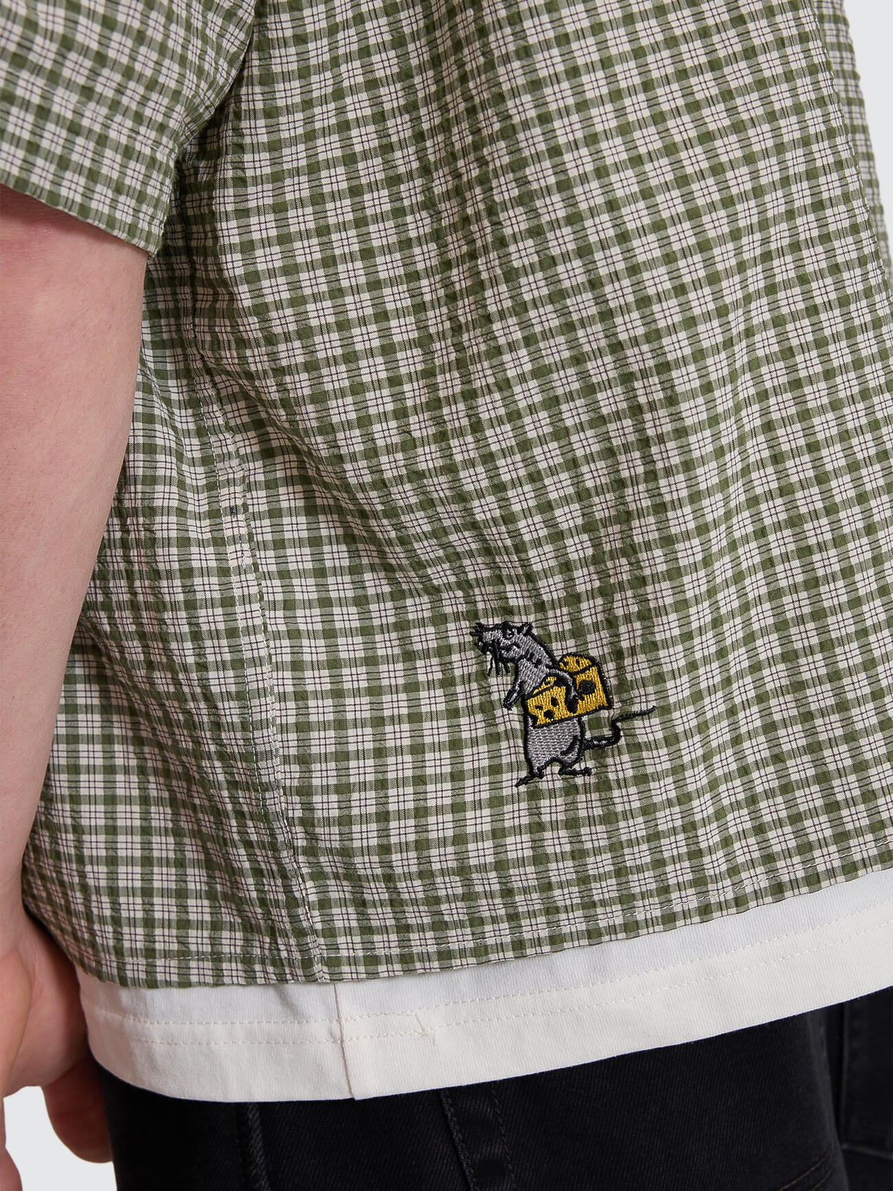 On Leave Box Fit Cropped Short Sleeve Shirt - Cali Green - Image 5