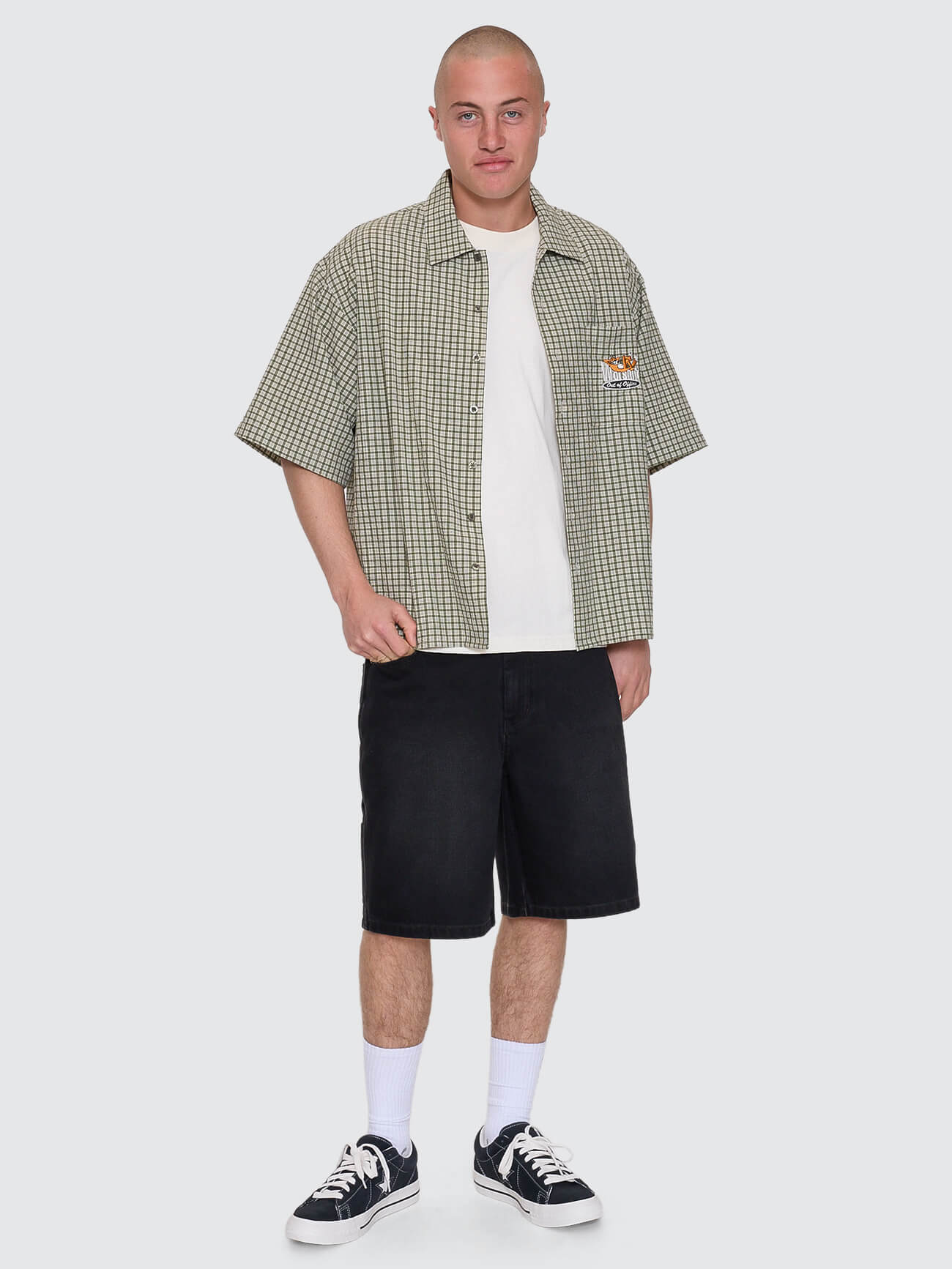 On Leave Box Fit Cropped Short Sleeve Shirt - Cali Green - Image 9