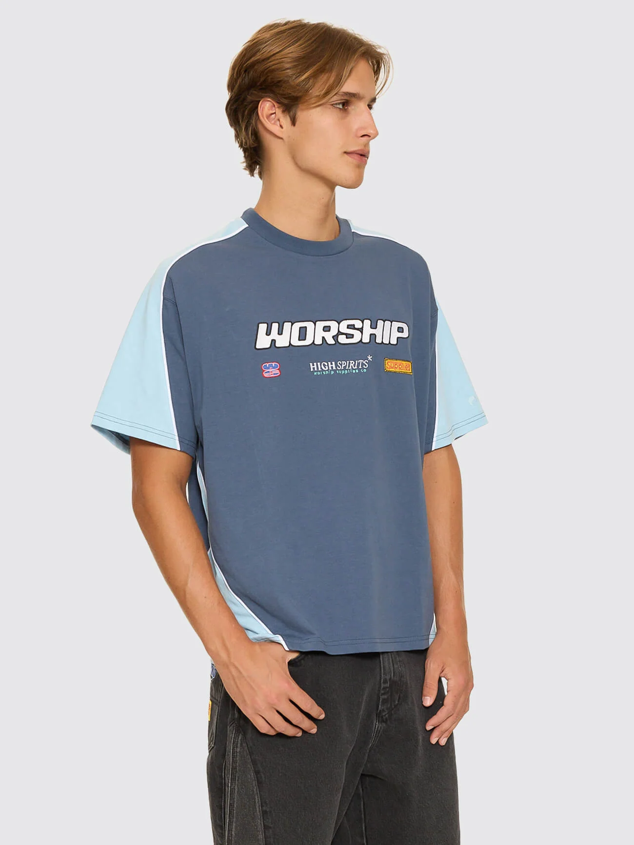 Panorama Oversize Panel Tee - Blue