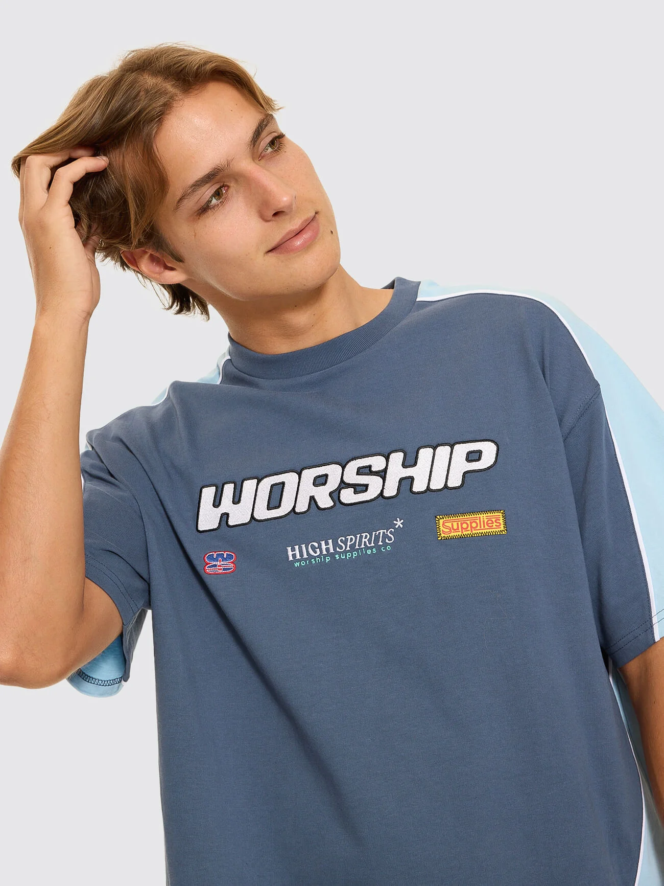 Panorama Oversize Panel Tee - Blue - Image 3