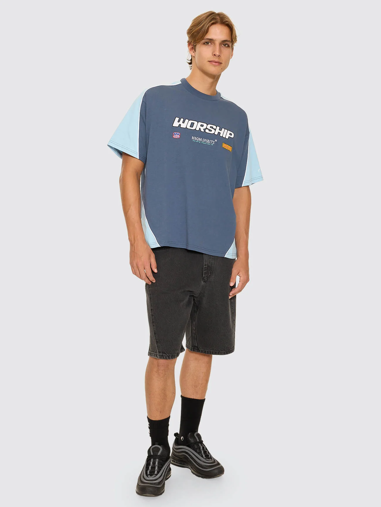 Panorama Oversize Panel Tee - Blue - Image 4