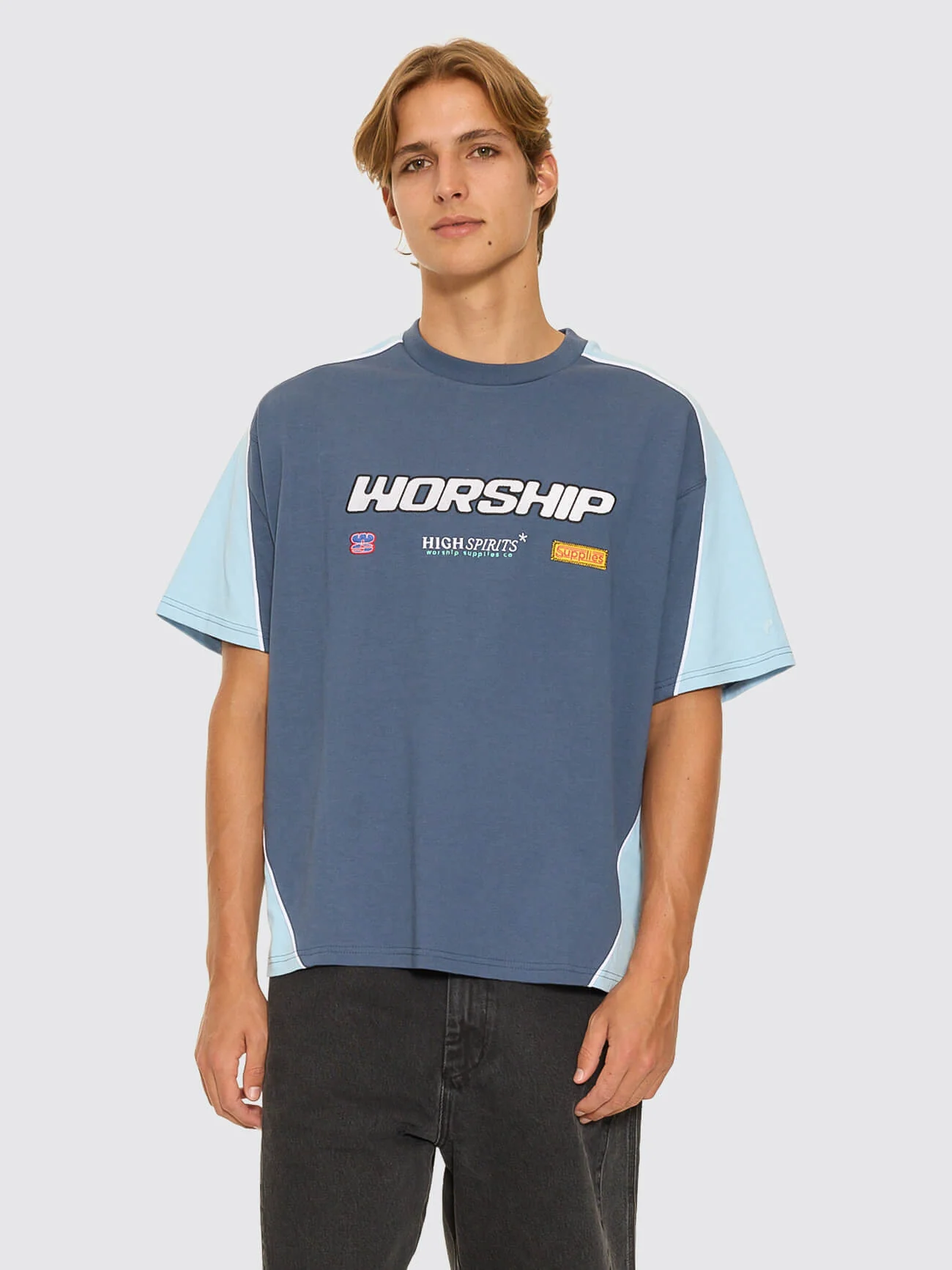 Panorama Oversize Panel Tee - Blue - Image 8