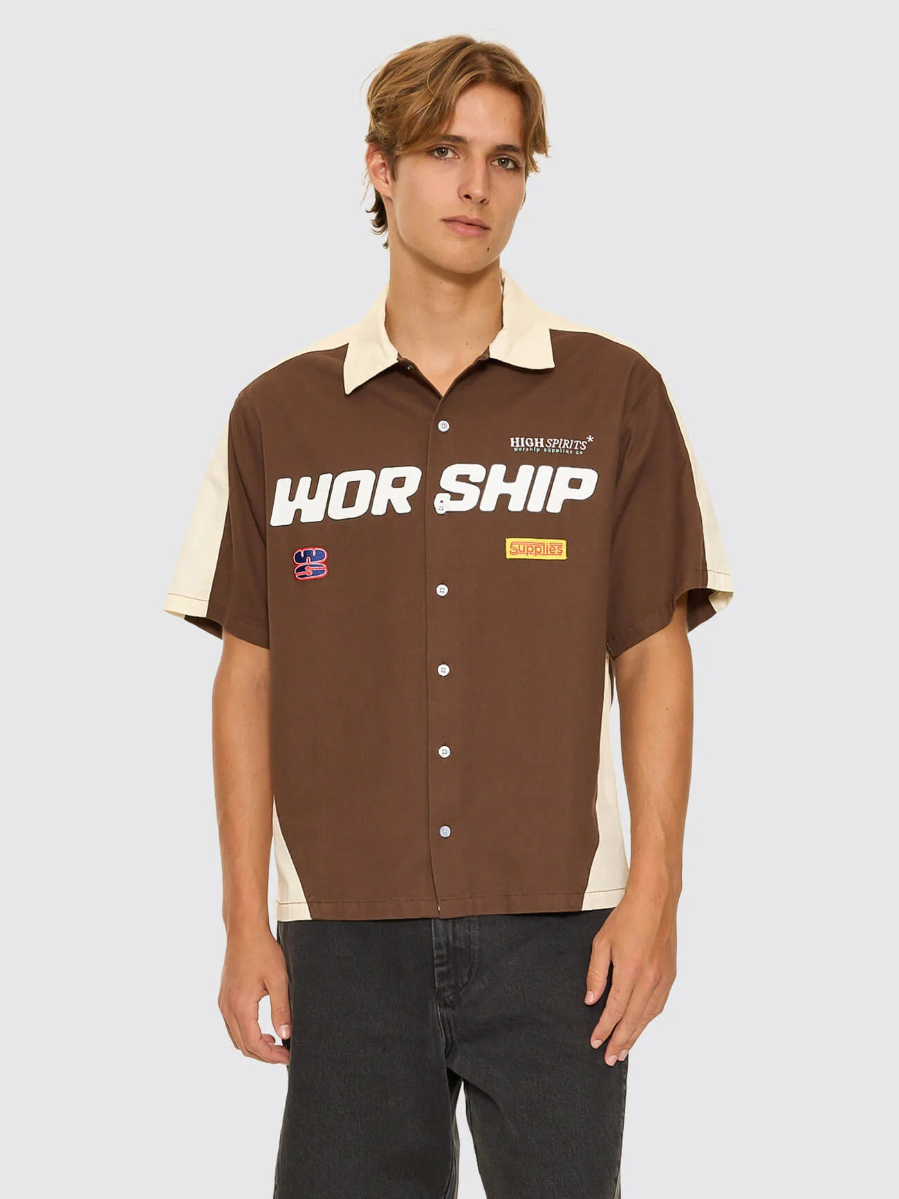 Panorama Short Sleeve Work Shirt - Dark Choc Brown