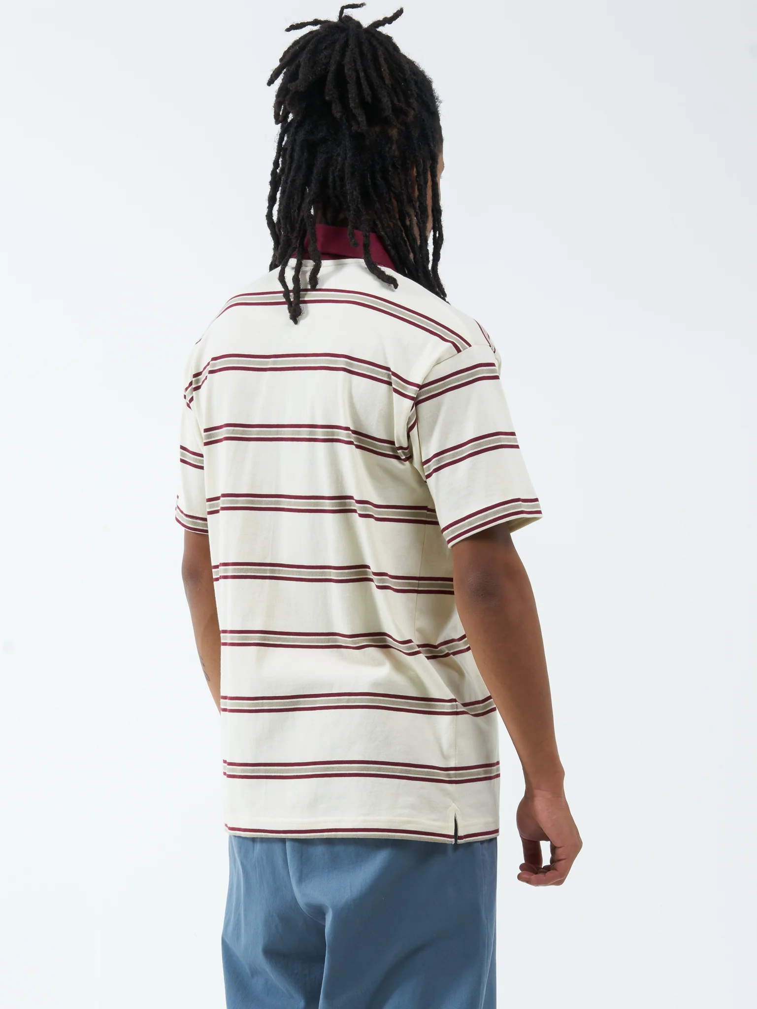 Pipe Dream Stripe SS Polo - White Cap - Image 3
