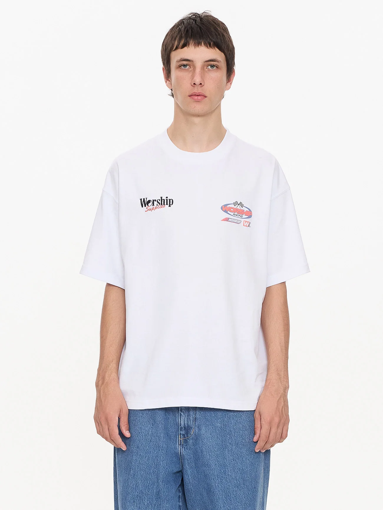 Pit Crew Oversize Tee - White