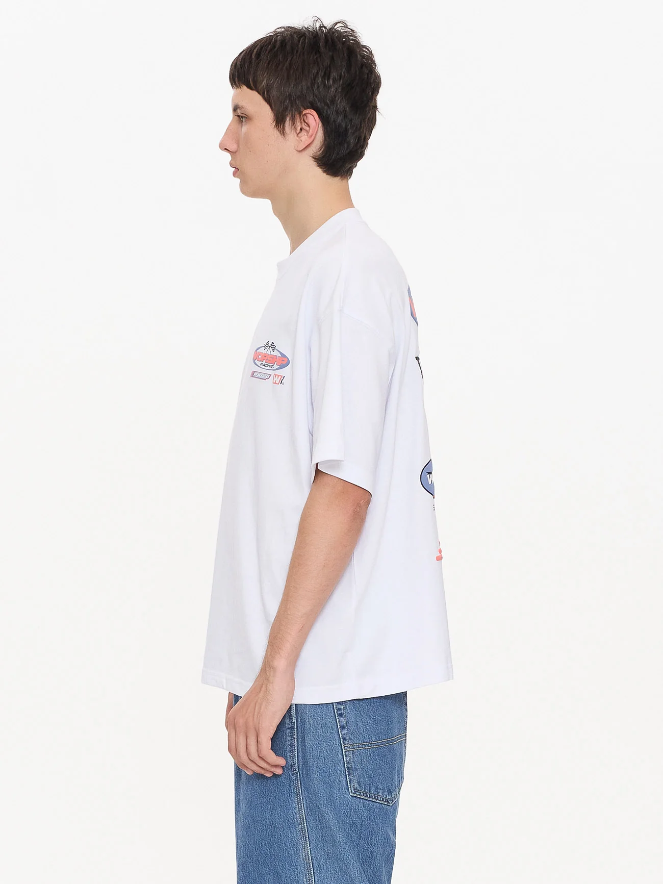 Pit Crew Oversize Tee - White - Image 3