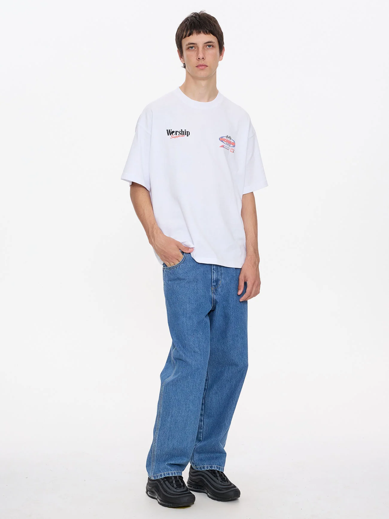 Pit Crew Oversize Tee - White - Image 5